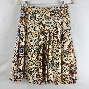 ISABEL & Nina Pleated Linen Blend Floral Skirt Size 4